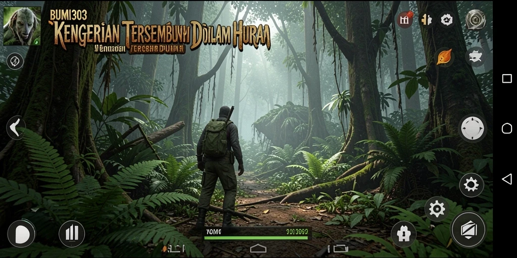 Tampilan gameplay menegangkan di BUMI303 saat menjelajahi kegelapan.