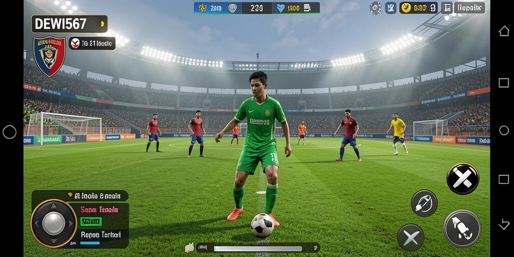 Tampilan gameplay mendebarkan dalam dunia sepak bola