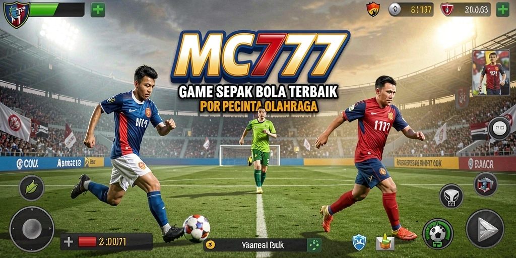 Tampilan grafis memukau dari gameplay sepak bola.