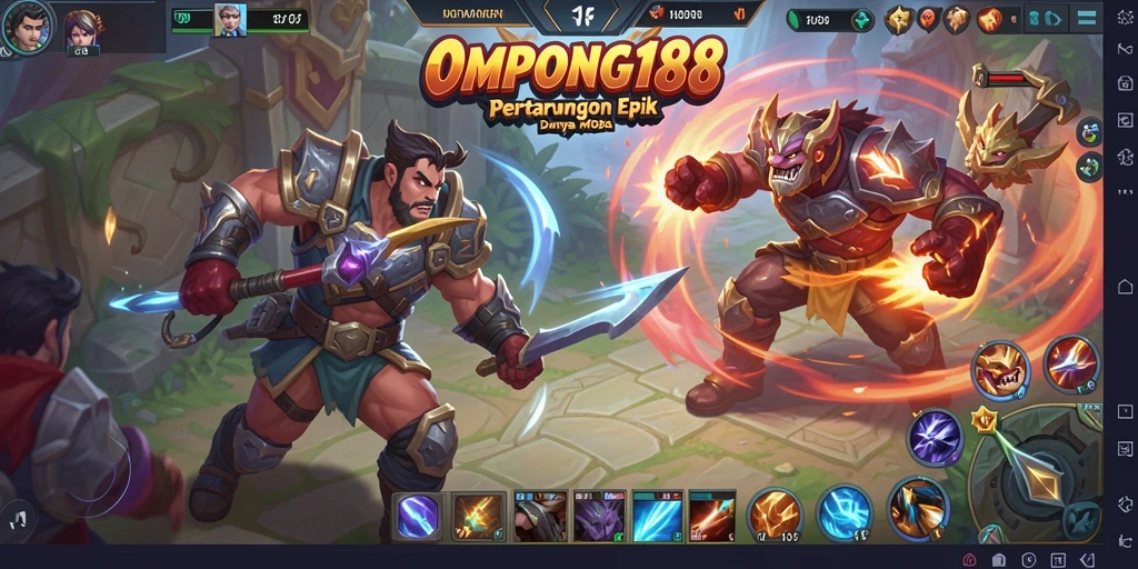 Tampilan gameplay seru di OMPONG188 dengan karakter yang beragam.