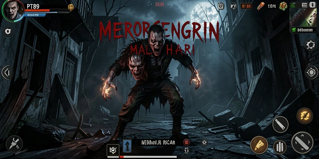Tampilan gameplay PT89 dengan suasana Horror yang mencekam.