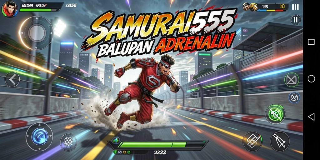 Tampilan mendebarkan gameplay balapan di SAMURAI555.