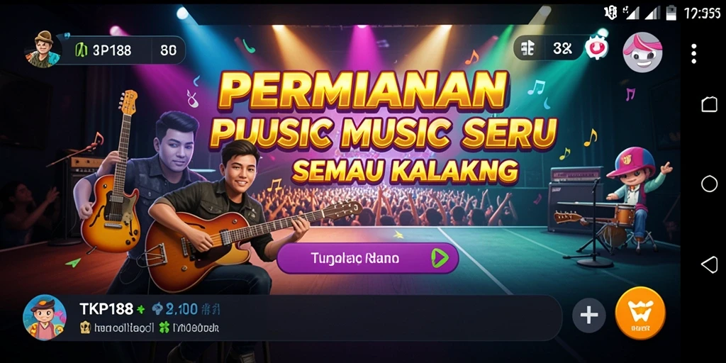 Tampilan gameplay TKP188 dengan berbagai pilihan lagu yang menarik.